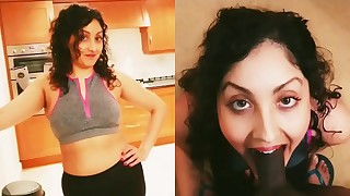 Big ass step sister in yoga pants gets massive cumshot after the gym
